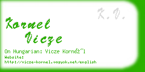 kornel vicze business card